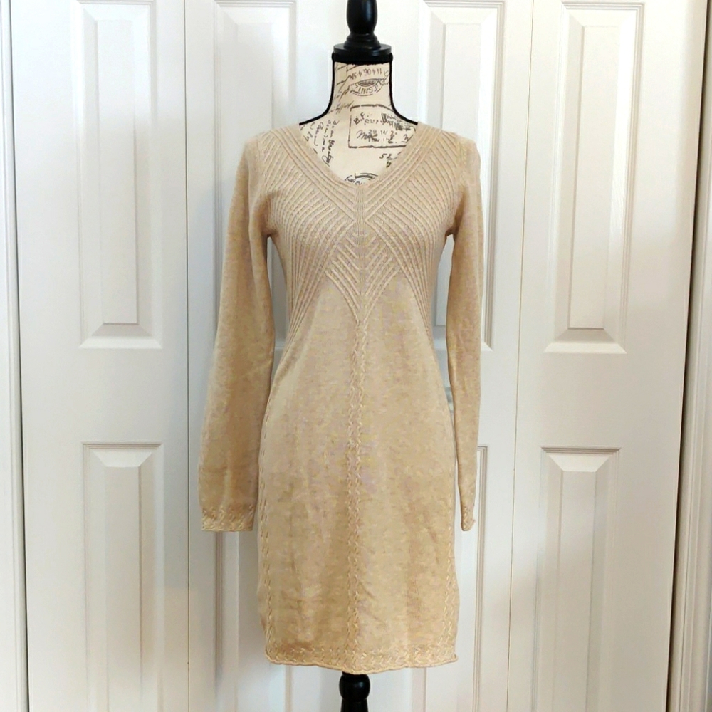Max Studio Knit Tan sweater dress Size L